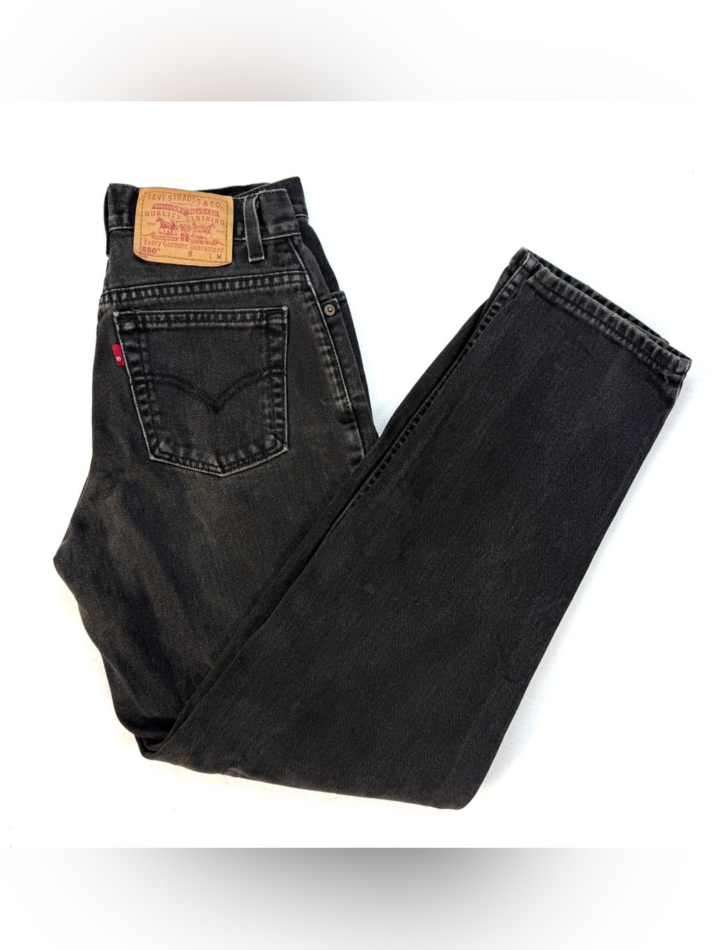 Vintage Levi’s 550 Black Mom Jeans Womens 6 High Waist Made in USA 90s Tapered